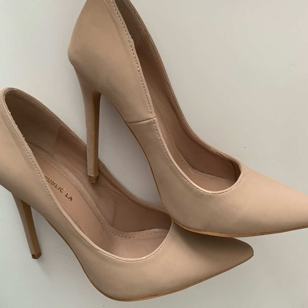 Nude Suede Heels